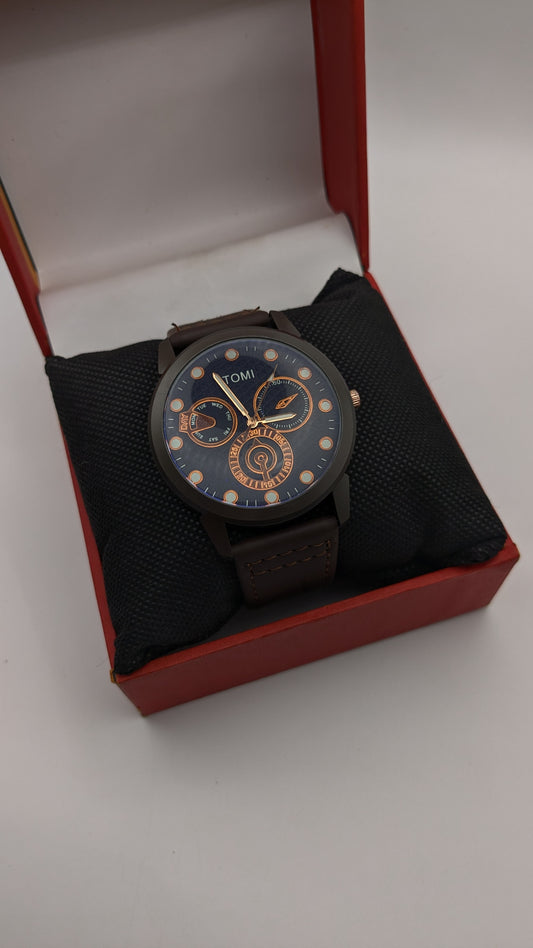TOMI Leather Strap Watches Luxury Men's Watches Tomi Men Watches