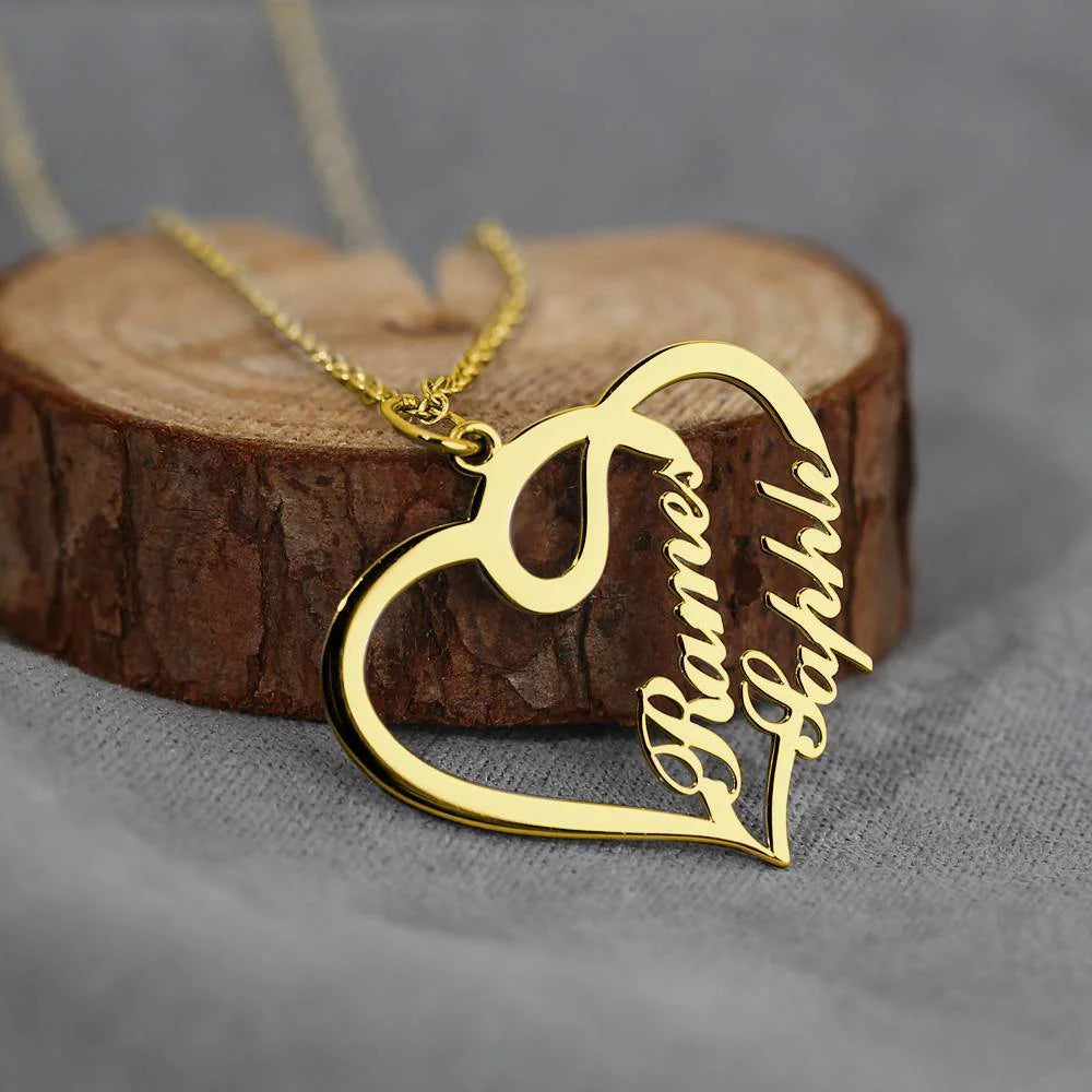"Custom Name Necklace for Girls | Personalized Butterfly Heart Pendant | Gold & Silver Plated Jewelry Gift"